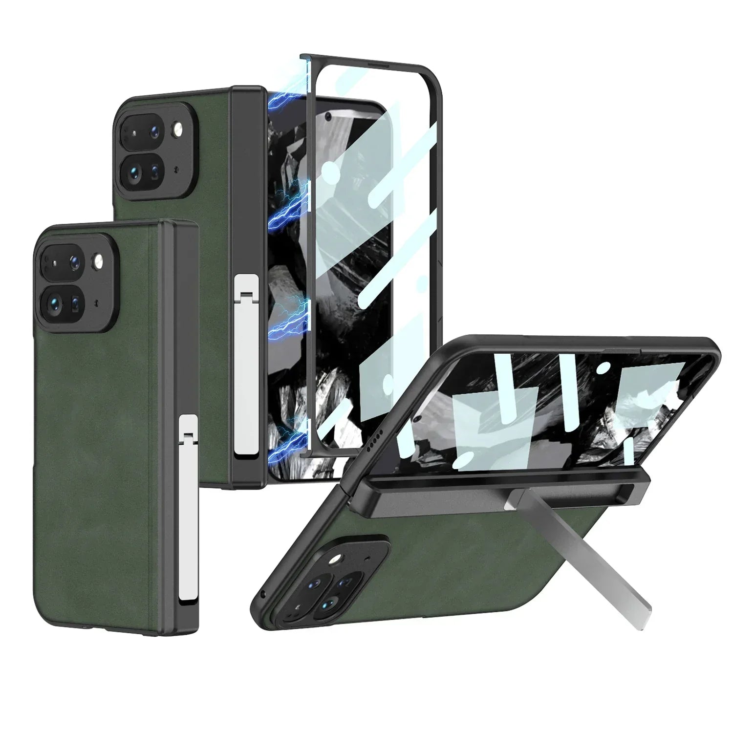 Leather Case with Stand For Google Pixel 9 Pro Fold - FonKayz