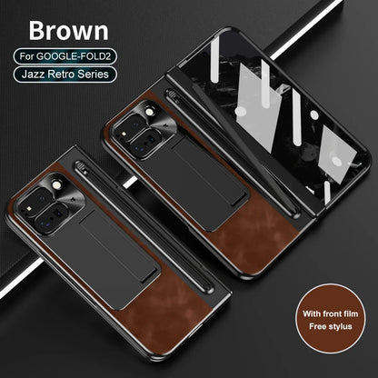 Leather Case With Touch Pen For Google Pixel 9 Pro Fold - FonKayz