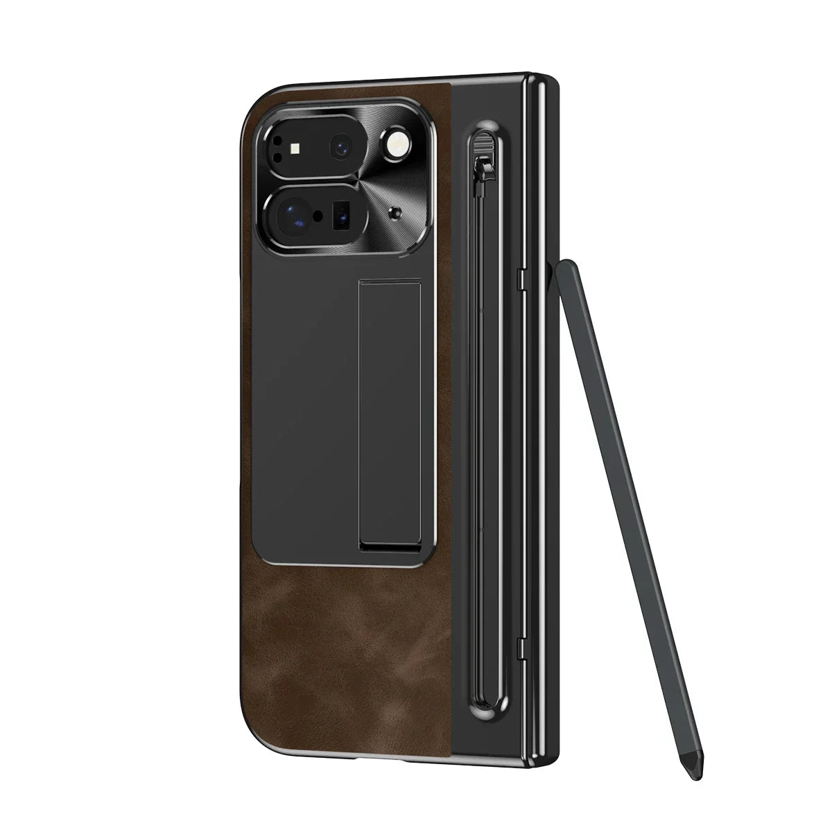 Leather Case With Touch Pen For Google Pixel 9 Pro Fold - FonKayz