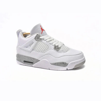 White & Grey Heritage Court Sneaker with Concrete-Texture Midsole | Veltrex™