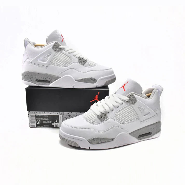 White & Grey Heritage Court Sneaker with Concrete-Texture Midsole | Veltrex™