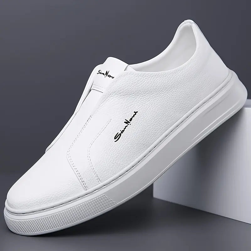 Slip-On Leather Trainers – Lightweight Casual Sneakers for Men