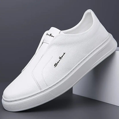Slip-On Leather Trainers – Lightweight Casual Sneakers for Men