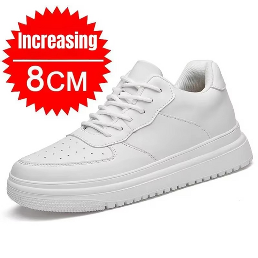 ApexLift™ Essential White Height-Boost Sneakers – 8CM Elevation