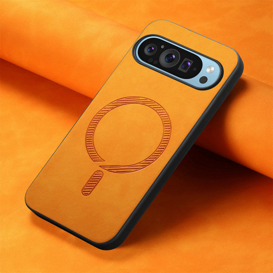 Pixel 9 Pro XL 5G 2024 Luxury Leather MagSafe Case - Premium Magnetic Back Cover for Google Pixel Series - FonKayz