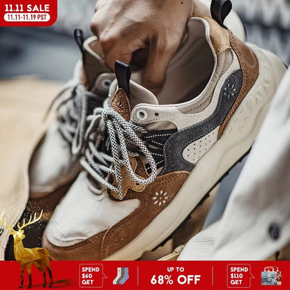 RidgeMoss™ Retro Trail Jogger Suede-Splice Sneakers