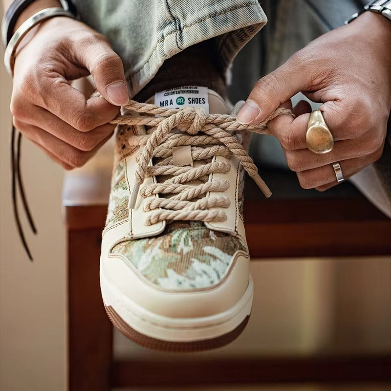 FORESTWOVEN™ Art-Tapestry Low – Retro Canvas Patchwork Skate Sneakers