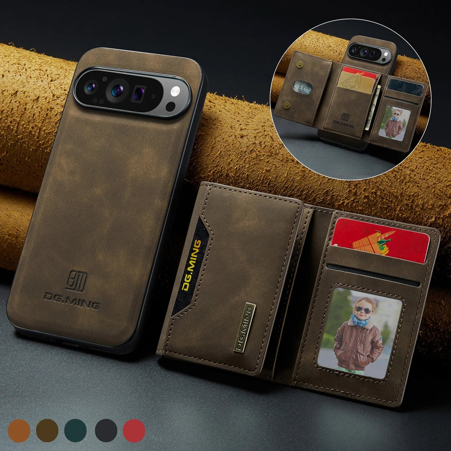Magnet Leather Detachable Wallet Case For Google Pixel Series