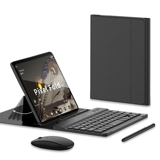 Luxury Bluetooth Wireless Keyboard Stand Case for Google Pixel Fold - FonKayz