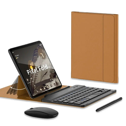 Luxury Bluetooth Wireless Keyboard Stand Case for Google Pixel Fold - FonKayz