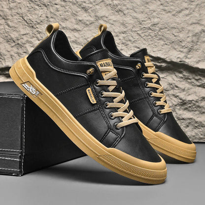 Classic Low-Top Sneaker – Clean Leather-Look Casual Shoes for Everyday Wear